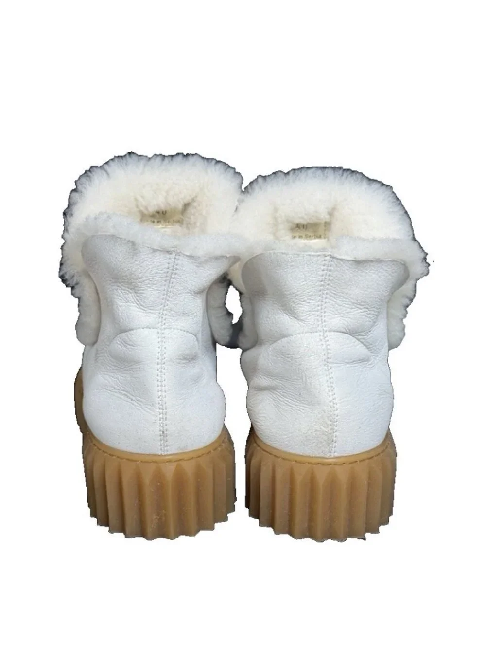 Viole Blanche Bice Shearling Line Ankle Bootie Boots Platform Size 40/USA 10